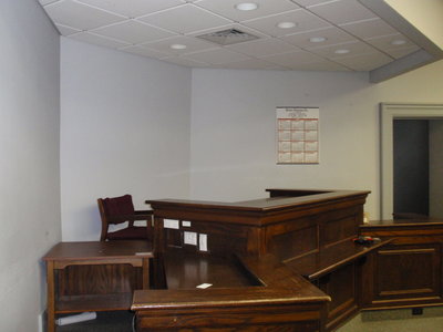 Interior court room bench